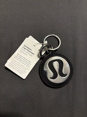 lululemon athletica Black & Silver Logo Keychain